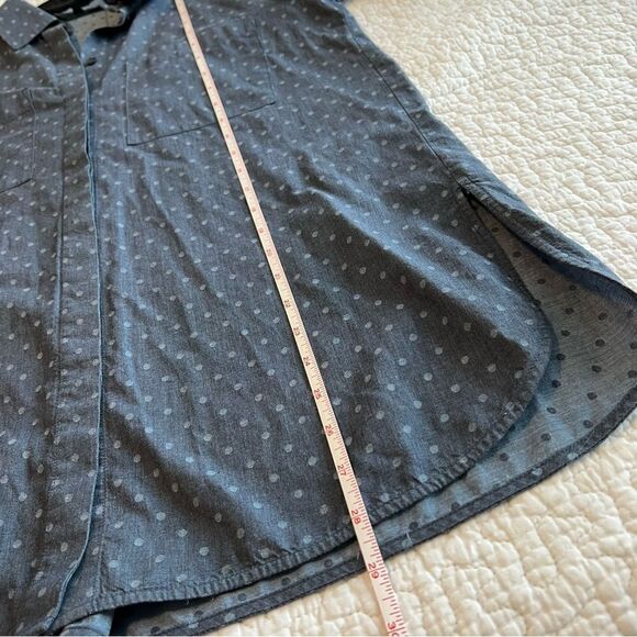 ✨ Lafayette 148 Women’s Blue Polka Dot Button Down Shirt Top Small - Picture 10 of 10